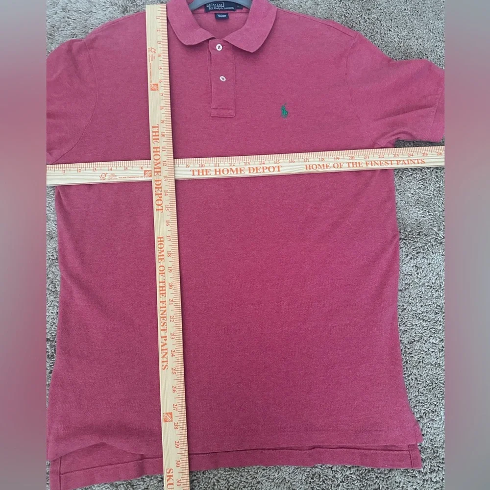 Polo Ralph‎ Lauren Polo Shirt Mens L Red/Pink Heather 100% Cotton Short Sleeve